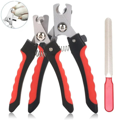Pet Nail Clippers with File – Stainless Steel Dog & Cat Grooming Set