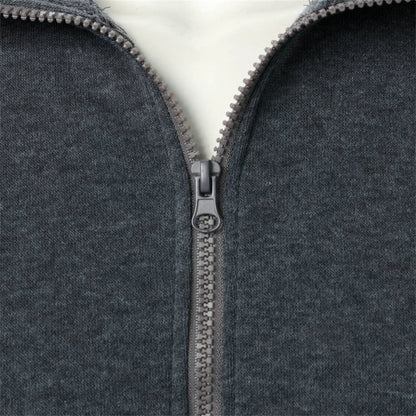 Men's Zip-Up Stand Collar Jacket Casual Sports Solid Color