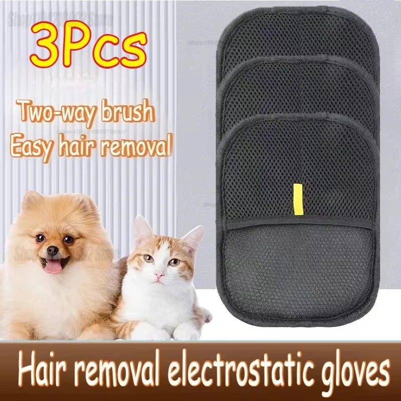 Pet Hair Remover Glove – Double-Sided Deshedding Brush for Dogs & Cats