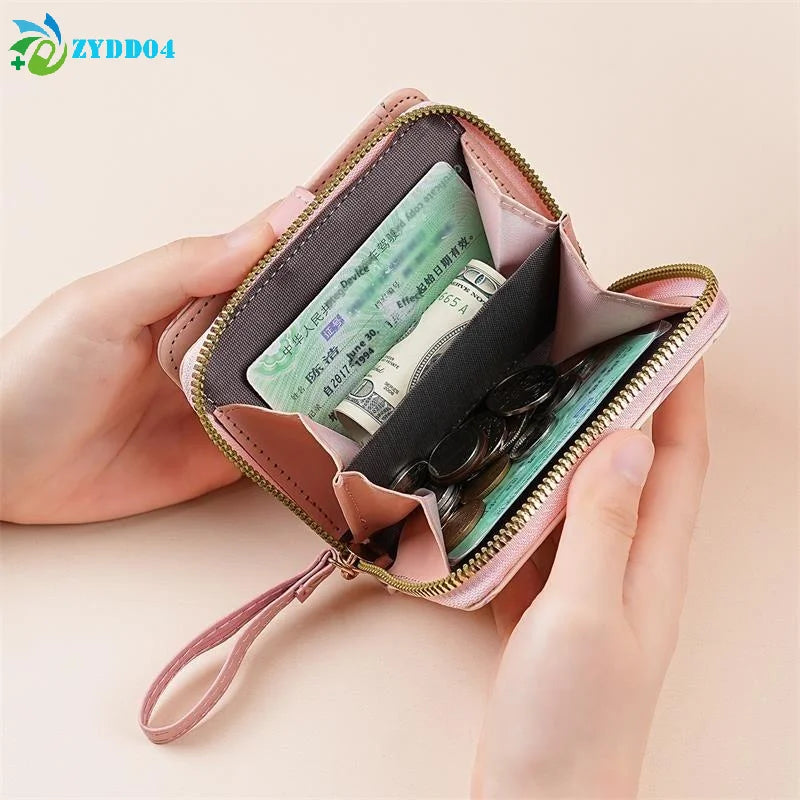 Cute Cat Short Wallet – PU Leather Coin Purse & Card Holder