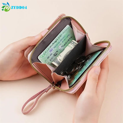 Cute Cat Short Wallet – PU Leather Coin Purse & Card Holder