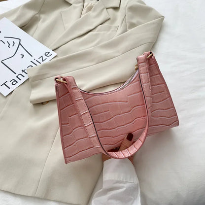 Retro Crocodile Pattern PU Leather Shoulder Bag – Women's Clutch Purse
