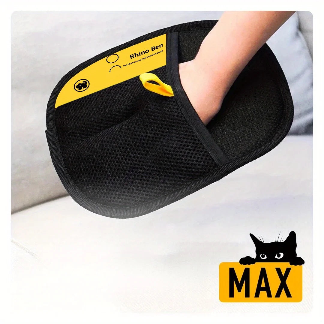 Pet Hair Removal Gloves 2-Pack – Double-Sided Cat & Dog Brush