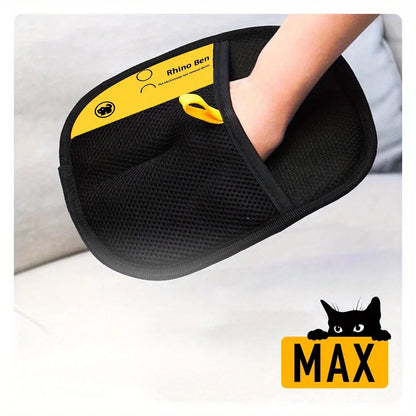 Pet Hair Removal Gloves 2-Pack – Double-Sided Cat & Dog Brush
