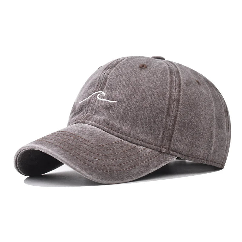 Wave Embroidered Baseball Cap – Unisex Adjustable Dad Hat