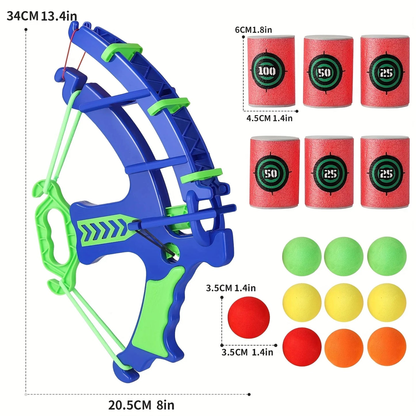 Kids Soft Ball Crossbow Toy Set with Target Barrels & Sponge Balls