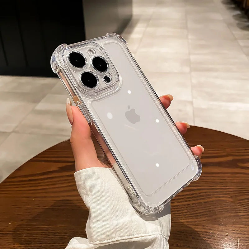 Luxury Transparent Silicone Phone Case Iphone 17 16 Pro Max 15 14 13 12 11 Air 16e X Xs 7 8 Plus