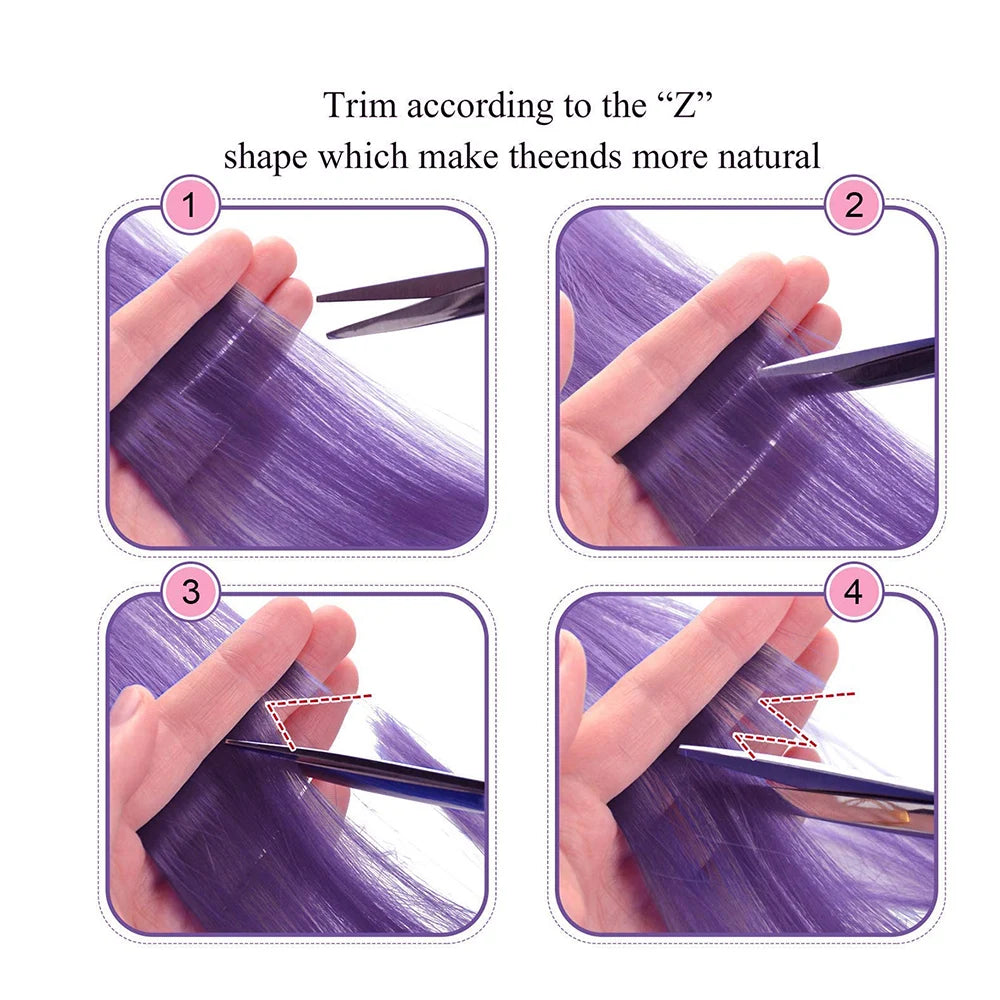 Clip Hair Extensions 6pcs Pack Colored Party Highlights 22 Inches Multi-Colors Straight Hair