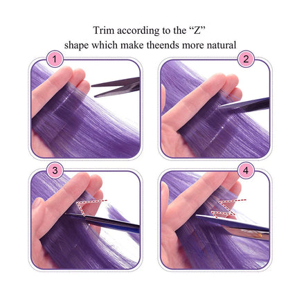 Clip Hair Extensions 6pcs Pack Colored Party Highlights 22 Inches Multi-Colors Straight Hair