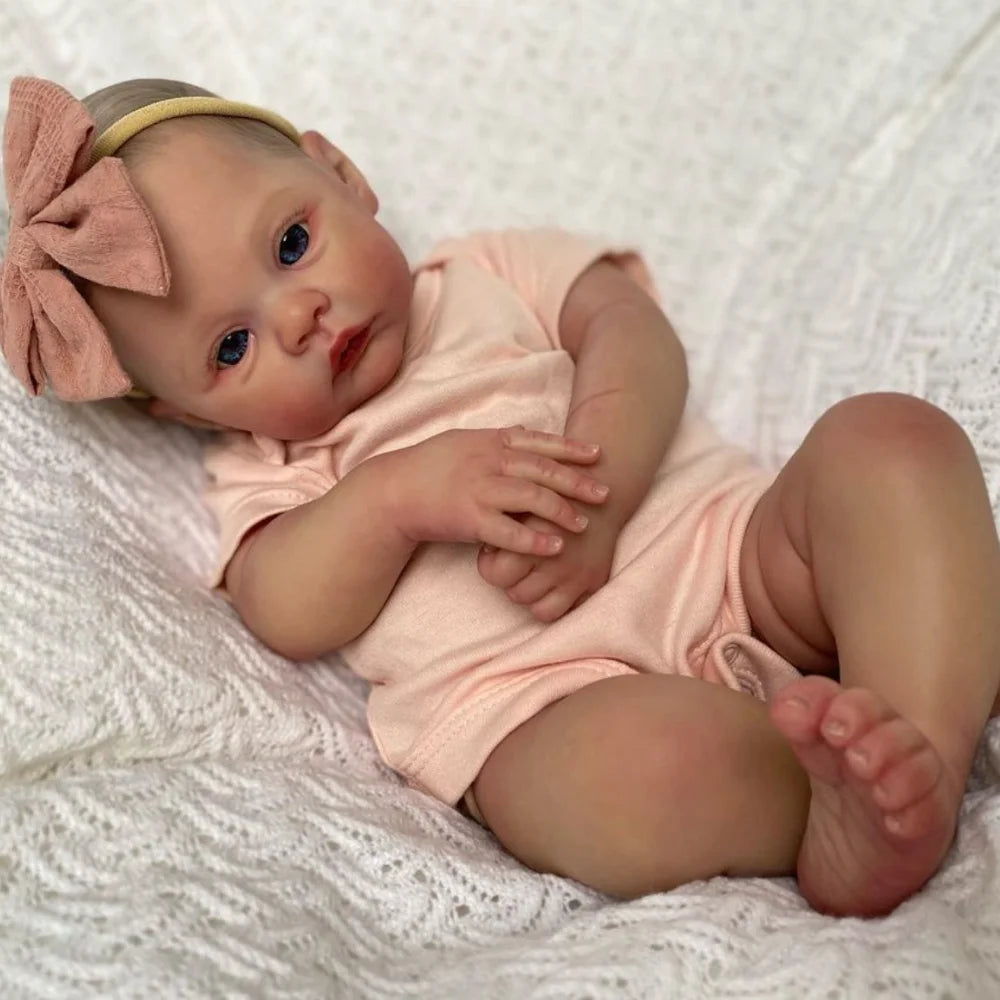 Reborn Baby Doll 19-Inch Soft Body Handmade Realistic Blue Eyes