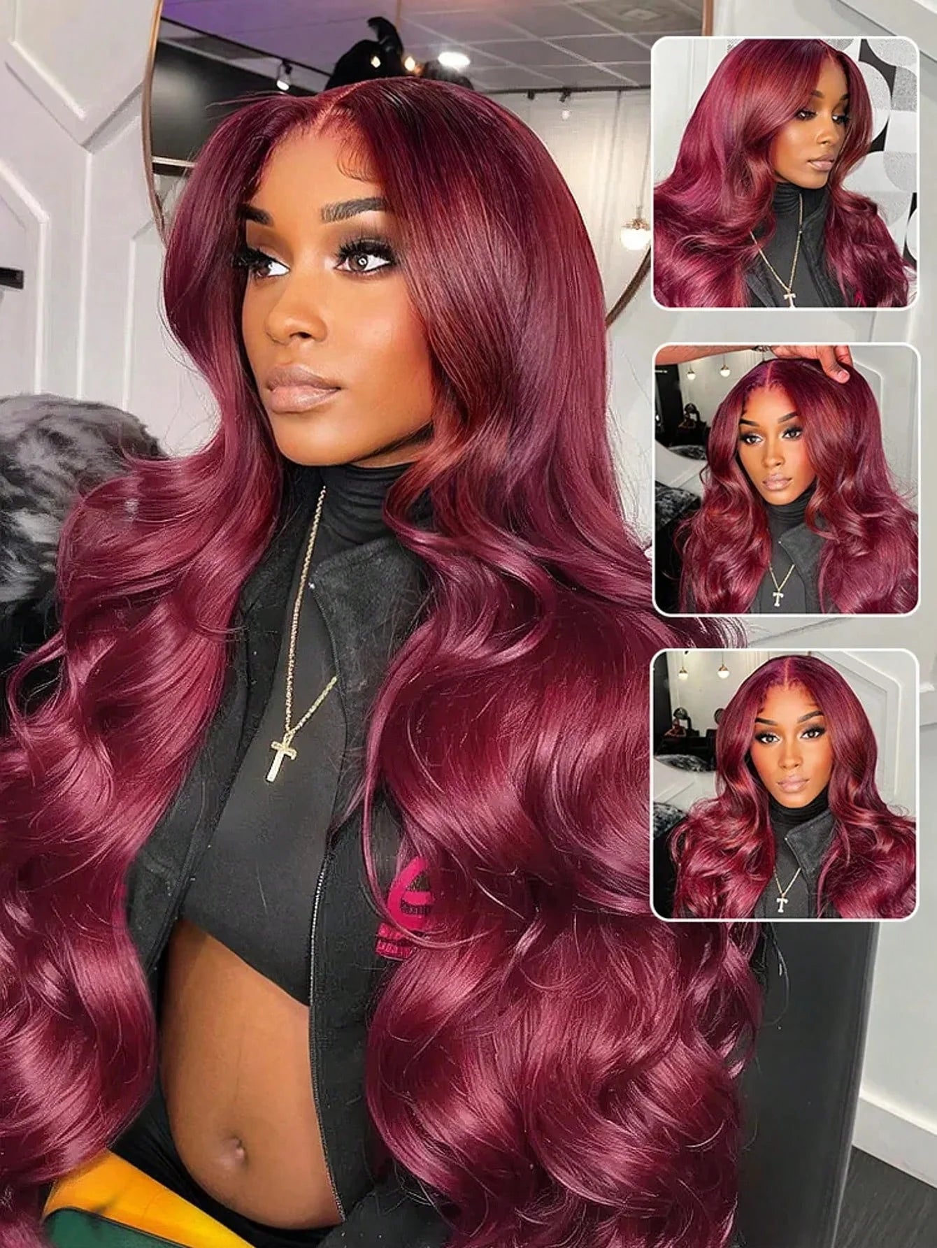 30 32 Inch Burgundy Wig Human Hair 250 Density 99j 13x4 Hd Body Wave Lace Front Wigs Pre Plucked