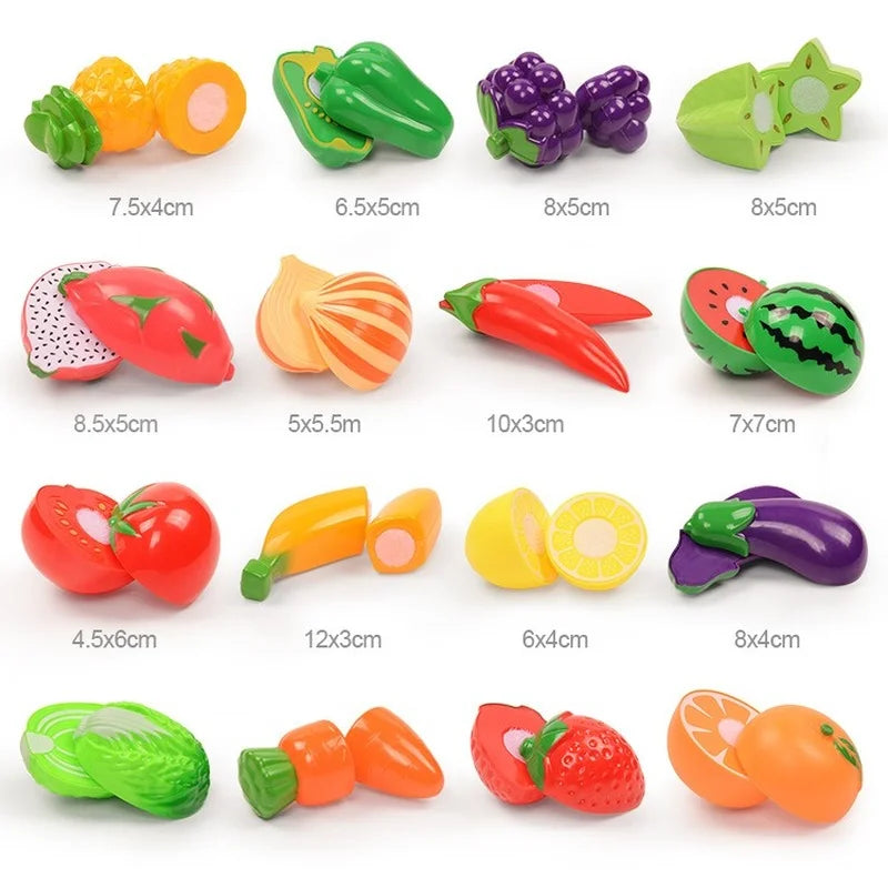 Kids Cutting Fruits & Vegetables Pretend Play Kitchen Set
