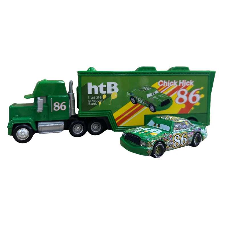 Disney Pixar Cars Mack Truck & Racing Car Diecast Model Set – Kids Gift