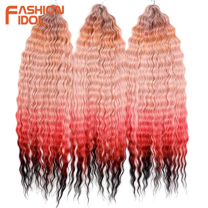 Idol 300g 22 Inch Ariel Curl Hair Water Wave Twist Crochet Synthetic Ombre Rainbow Color Braiding