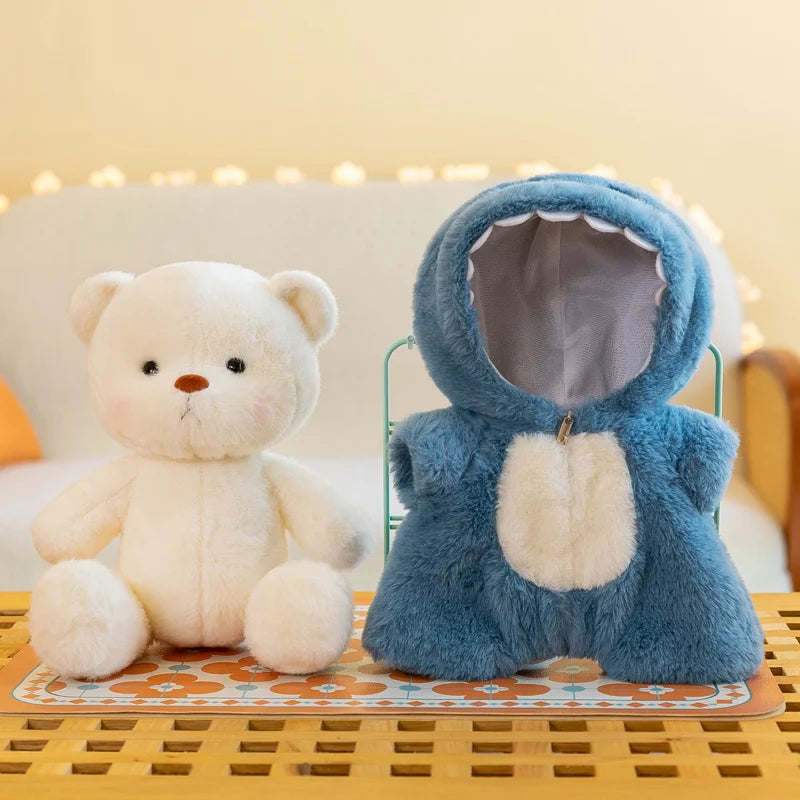Kawaii Bear Plush Toy in Animal Costume Onesie – Soft Stuffed Doll