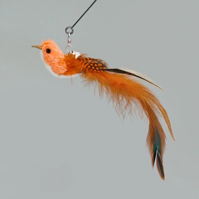 Suction Cup Bird Feather Cat Wand Toy – Interactive Kitten Hunting Toy with Bell