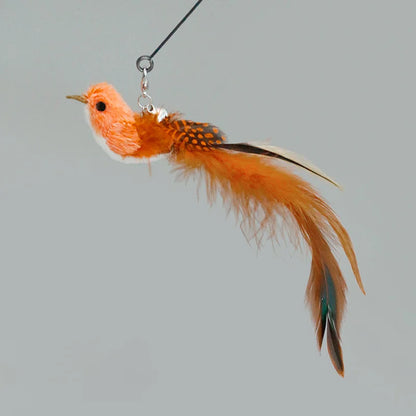 Suction Cup Bird Feather Cat Wand Toy – Interactive Kitten Hunting Toy with Bell