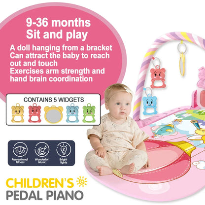 Baby Fitness Stand Music Play Gym Activity Toys Newborn Piano Crawling Blanket Pedal Game Pad Early