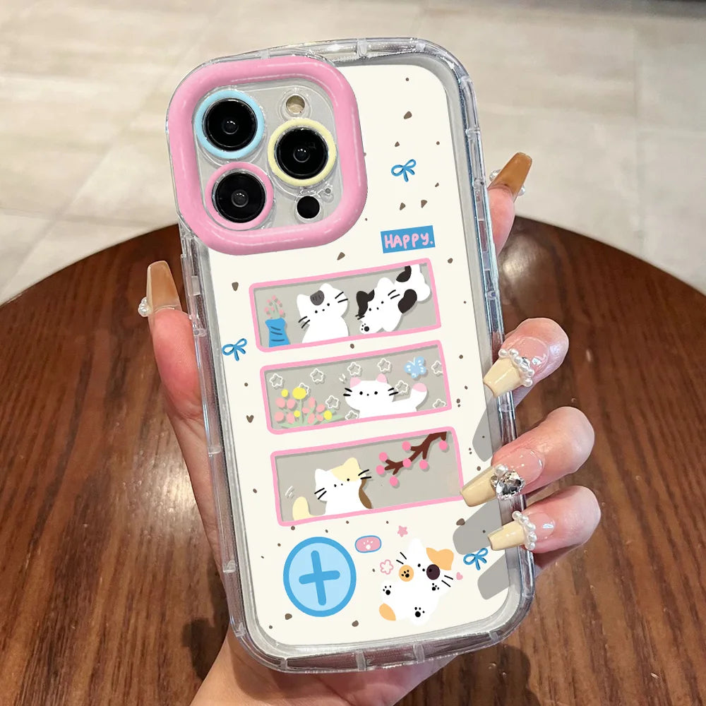 Cut Cat Aninal Phone Case Iphone 15 Funda 16 17 Pro Max 11 13 14 12 7 8 Plus Se 2020 Air 17promax