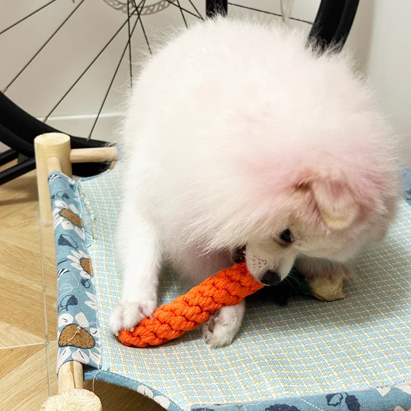 Carrot Cotton Rope Chew Toy for Small Dogs & Puppies