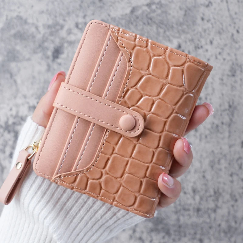 Crocodile Print Mini Wallet – Women's Card Holder Clutch Coin Purse