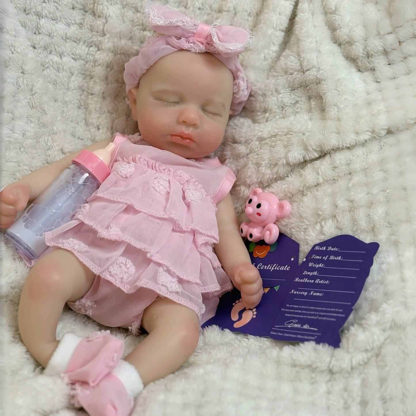 33cm Loulou Reborn Baby Doll – Solid Silicone Washable Newborn