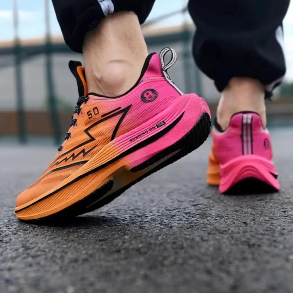 Carbon Plate Running Shoes – Soft Cushion Shock-Absorbing Unisex Sneakers