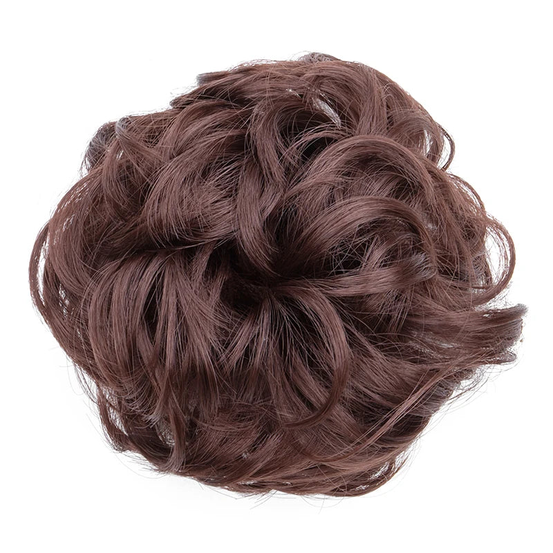 Synthetic Messy Bun Chignon Donut Hair Pad Elastic Rope Rubber Band Black Brown Blonde Hairpiece