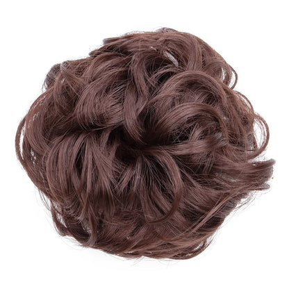 Synthetic Messy Bun Chignon Donut Hair Pad Elastic Rope Rubber Band Black Brown Blonde Hairpiece