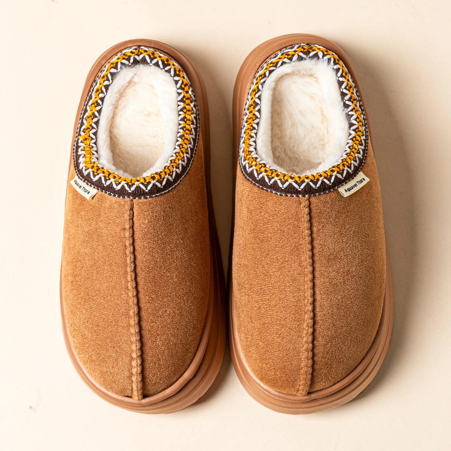 Fleece-Lined Slip-On Slippers – Cozy Indoor & Outdoor House Shoes