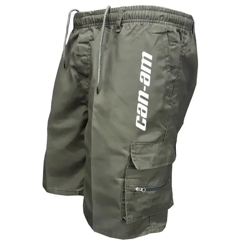 Men's Cargo Shorts – Elastic Waist, Multiple Pockets