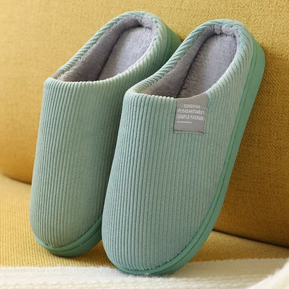 Women S Men Thick Soft Bottom Home Slippers Household Plush Anti-Slip Thermal Indoor Winter - Soft