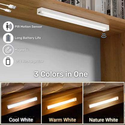 Aithea Led Motion Sensor Light Wireless Usb Rechargeable Night Portable Induction Lamp Cabinet