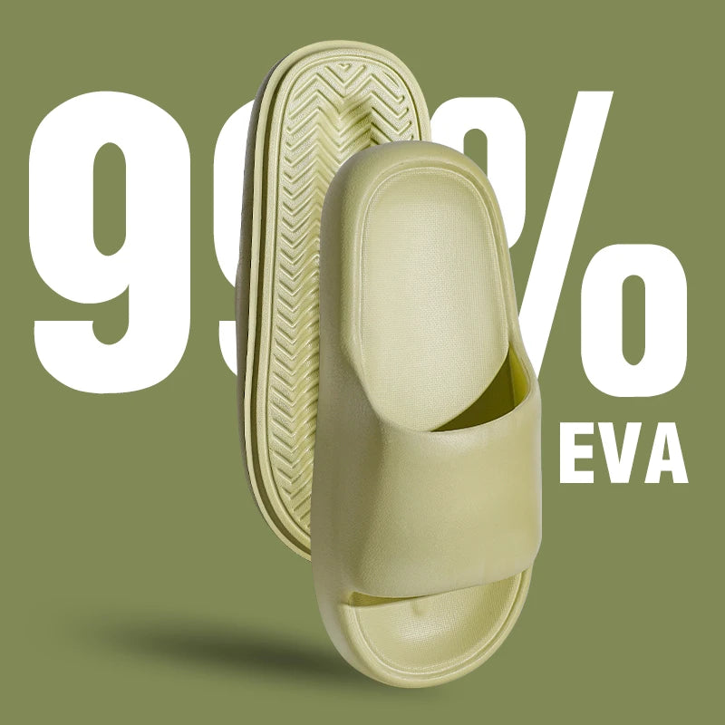 Unisex Non Slip Bathroom Home Slippers Soft Sole Eva Pillow Slides Summer Flat Beach Sandals Woman