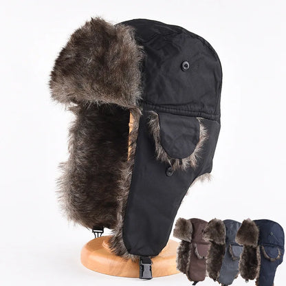 Men's Winter Trapper Hat with Faux Fur Earflaps