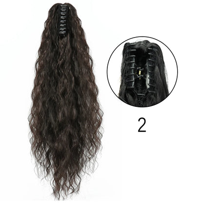 Synthetic Long Straight Claw Clip Ponytail Hair Extensions 24inch Heat Resistant Pony Tail Piece