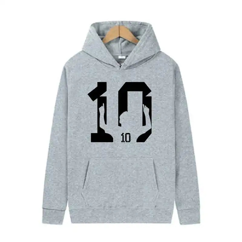 Number 10 Football Graphic Hoodie Vintage Streetwear Sweatshirt
