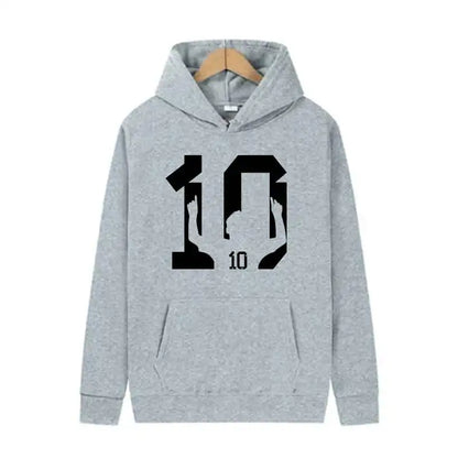 Number 10 Football Graphic Hoodie Vintage Streetwear Sweatshirt