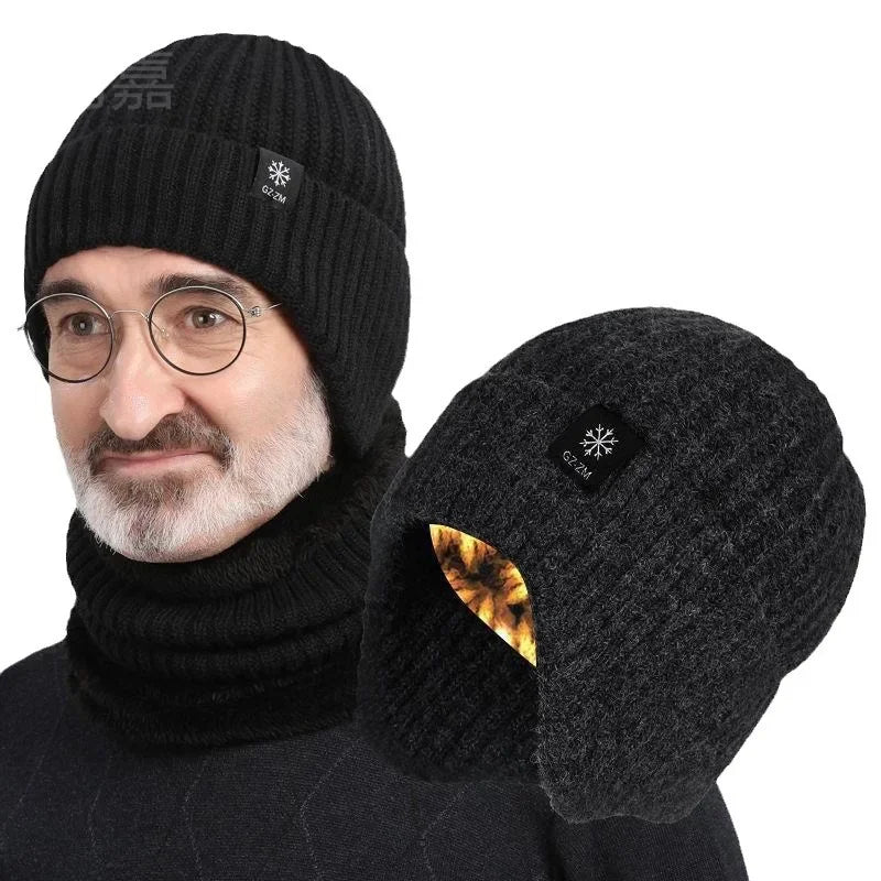Winter Beanie with Ear Flaps – Fleece Lined Knit Hat for Men