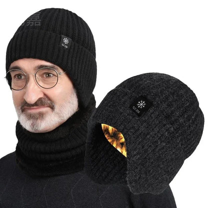 Winter Beanie with Ear Flaps – Fleece Lined Knit Hat for Men