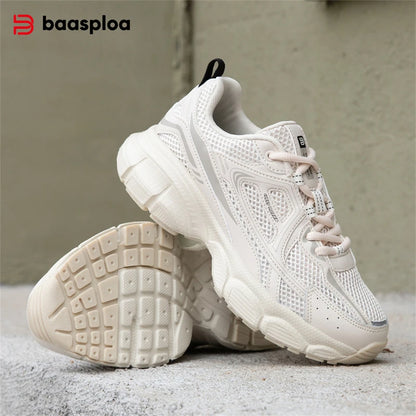 Baasploa Women's Mesh Sneakers – Lightweight Breathable Running Shoes
