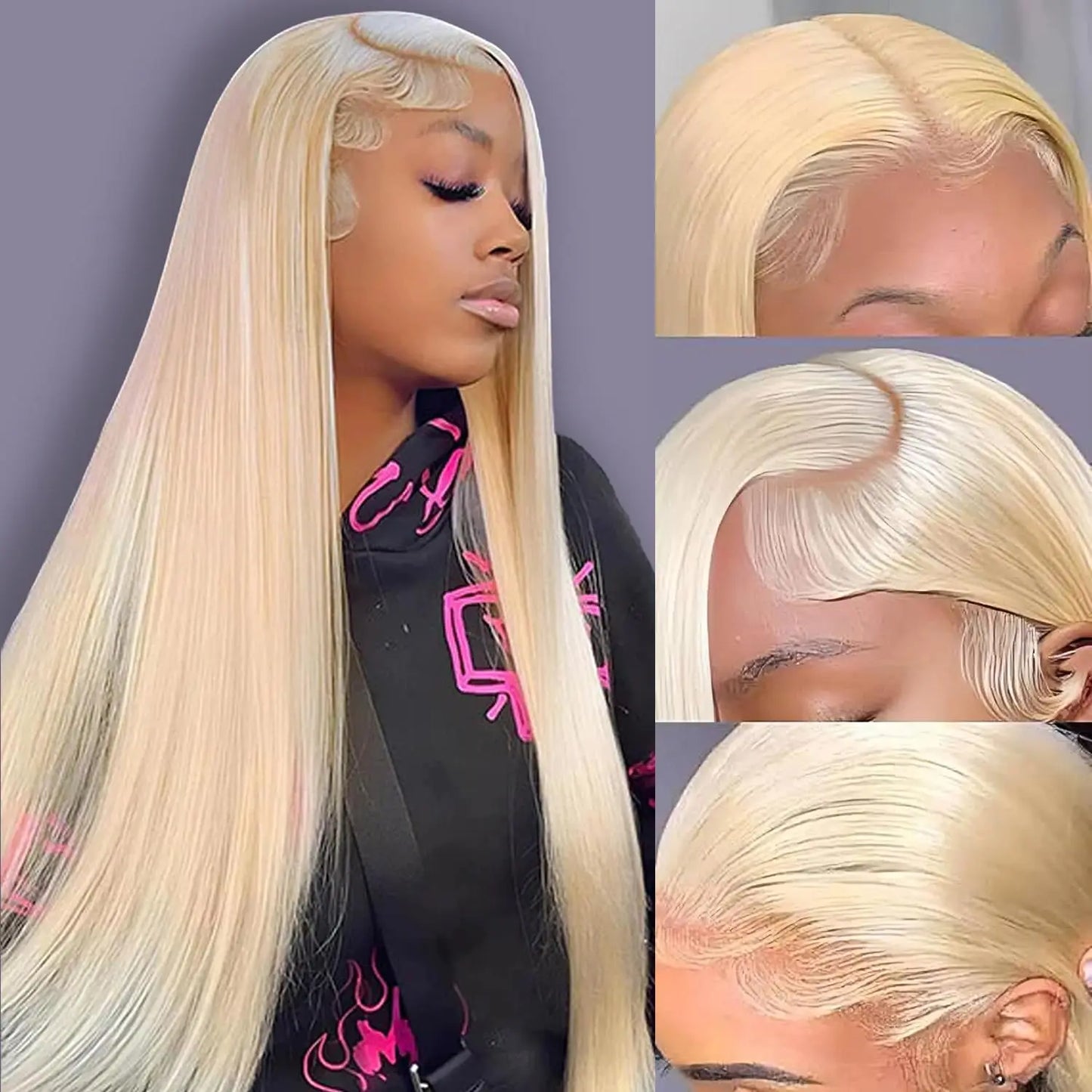 30 Inch 613 Lace Front Wig Human Hair Blonde 13x6 Hd Transparent Wigs 180 Density L Straight Frontal