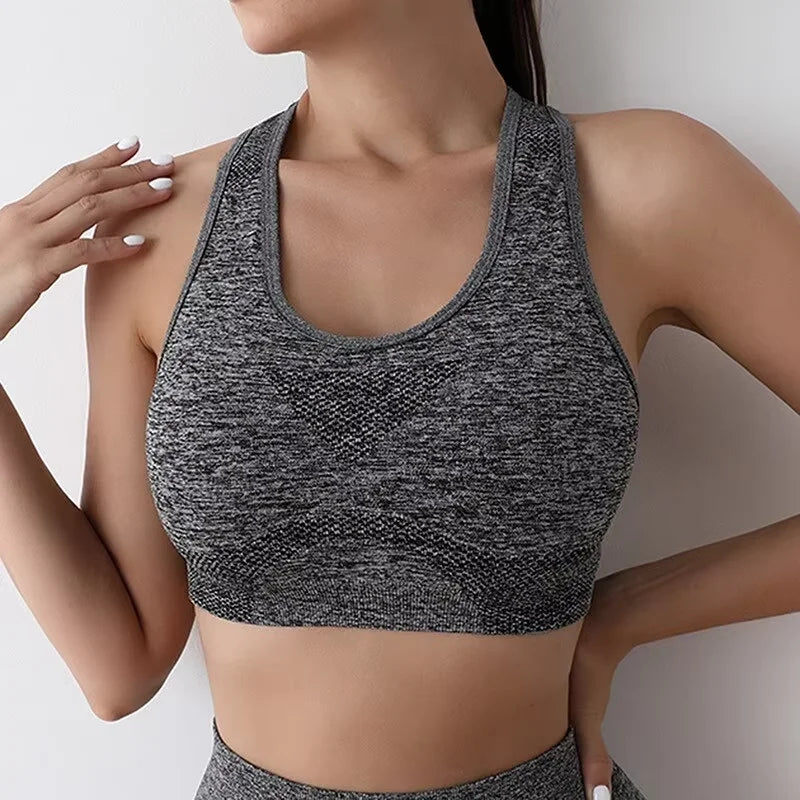 Women's Breathable Push-Up Sports Bra - Racerback Workout Bra