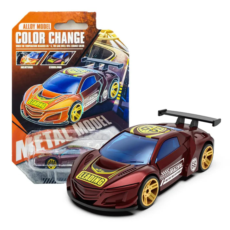 Color-Changing Die-Cast Racing Car Toy – 1:64 Pull Back Model