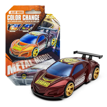 Color-Changing Die-Cast Racing Car Toy – 1:64 Pull Back Model
