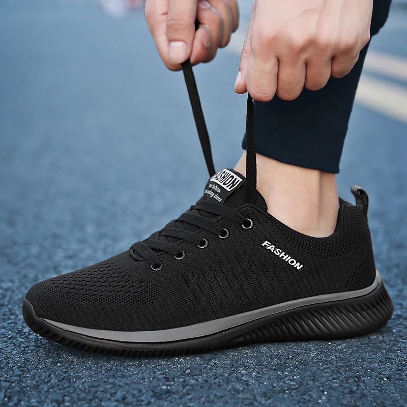 Men's Knit Running Sneakers – Lightweight Casual Athletic Shoes