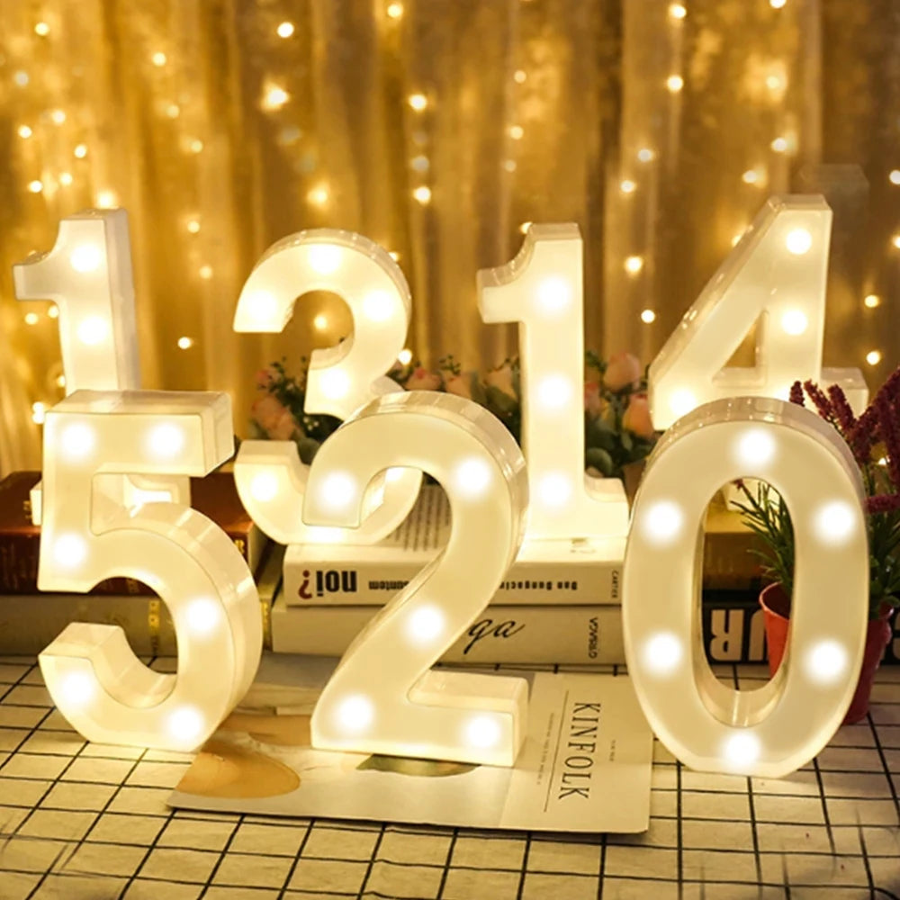 Number Letter Lamp Luminous Alphabet Led Lights Decororation Night Light Home Wedding Birthday