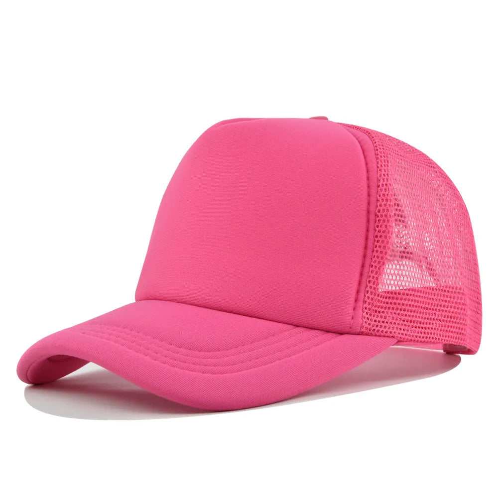 Plain Mesh Trucker Baseball Cap – Unisex Adjustable Snapback