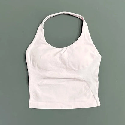 Seamless Halter Longline Sports Tank Top for Women – Gym Yoga Workout