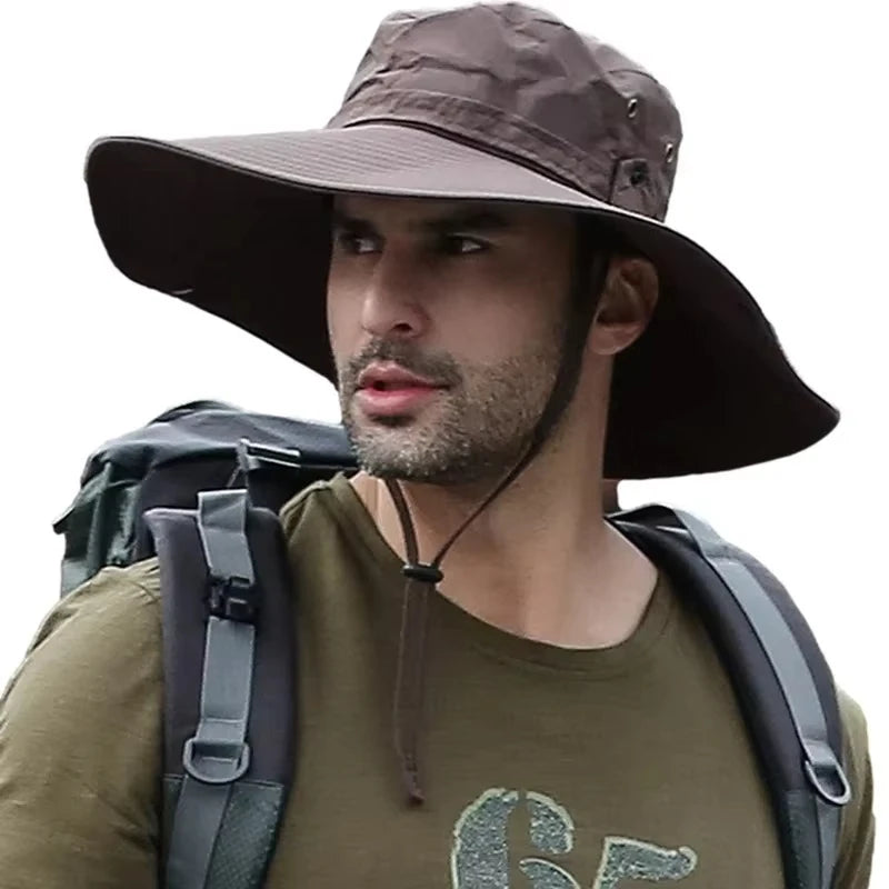 Men's UV Protection Wide Brim Sun Hat – Outdoor Fishing & Hiking Cap